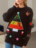 Autumn winter Christmas tree elk pullover sweater