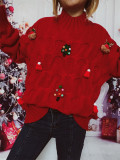 Autumn winter Christmas tree elk pullover sweater