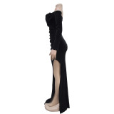 Women Solid slit dress
