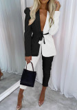 Autumn winter women's fashion Casual contrast color blazer pants two piece suits