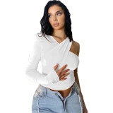 Women Slash Shoulder Casual Top