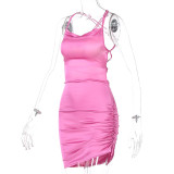 Women summer Career suspender Solid sleeveless sexy Dress