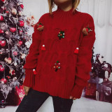 Autumn winter Christmas tree elk pullover sweater