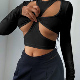 Women long-sleeved Tank Top T-shirt two-piece set