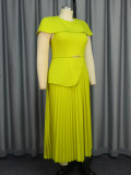 Plus size Women formal party pleated skirt