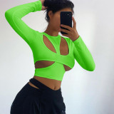 Women long-sleeved Tank Top T-shirt two-piece set