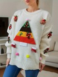 Autumn winter Christmas tree elk pullover sweater