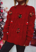 Autumn winter Christmas tree elk pullover sweater