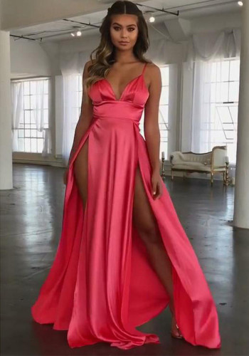 Women Sexy Slit Strap Dress