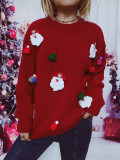 Santa Claus Round Neck Long-sleeved knitting pullover Sweater