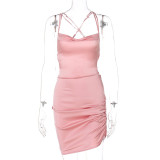 Women summer Career suspender Solid sleeveless sexy Dress