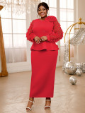 Women lantern sleeve ruffle party formal party dresses