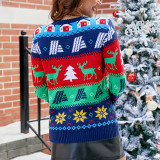 Christmas pullover sweater Autumn winter Round Neck jacquard couples contrast knitting sweater