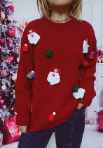 Santa Claus Round Neck Long-sleeved knitting pullover Sweater