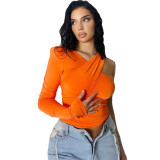 Women Slash Shoulder Casual Top