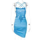 Women summer Career suspender Solid sleeveless sexy Dress