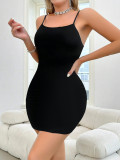 sexy lingerie black strap bodycon nightdress