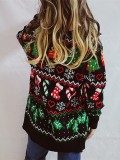 Autumn winter sweater single-breasted v-neck Christmas knitting cardigan
