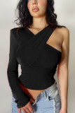 Women Slash Shoulder Casual Top