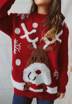 Women autumn and winter elk snowflake Round Neck Knitting sweater Women autumn and winter elk snowflake Round Neck Knitting sweater