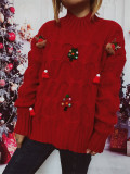 Autumn winter Christmas tree elk pullover sweater