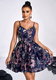 Women sleeveless suspender Formal Party sequined short evening dress