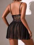 sexy lingerie strap see through slit nightdress