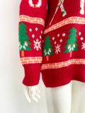 Christmas Plus Size Women autumn and winter deer red sweater