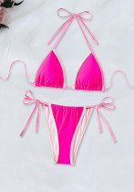 Women Sexy Backless V-neck Bikini Swimwear Two Pieces