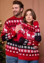 Christmas Autumn winter couples men's women's elk jacquard long-sleeved sweater Christmas Autumn winter couples men's women's elk jacquard long-sleeved sweater