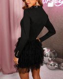 Women's slim sexy long-sleeved dress