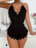 sexy lingerie red strap sleep romper