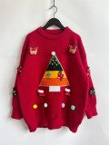 Autumn winter Christmas tree elk pullover sweater