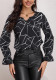 Women woven elegant print v-neck Top