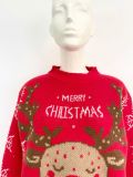 Christmas Plus Size Women round neck elk jacquard sweater