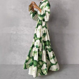 Women long sleeve printed dress