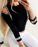 Fashionable women's hollow Beaded top