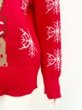 Christmas Plus Size Women round neck elk jacquard sweater