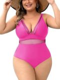 Plus Size Women Solid One-Piece Swimwear