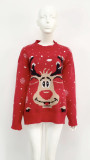 Plus Size Women autumn and winter Round Neck long sleeve Christmas deer knitting sweater