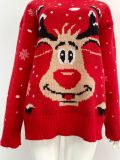 Plus Size Women autumn and winter Round Neck long sleeve Christmas deer knitting sweater