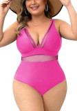 Plus Size Women Solid One-Piece Swimwear