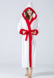 Christmas Women hooded long-sleeved tie robe