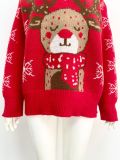 Christmas Plus Size Women round neck elk jacquard sweater