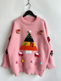 Autumn winter Christmas tree elk pullover sweater
