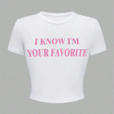 Women's clothing slim fashion printed short-sleeved t-shirt top