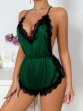 sexy lingerie red strap sleep romper