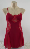 Women Suspender Red Lace See-Through Nightdress Sexy Lingerie