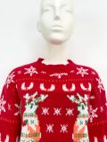 Christmas Plus Size Women autumn and winter deer red sweater
