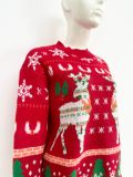 Christmas Plus Size Women autumn and winter deer red sweater